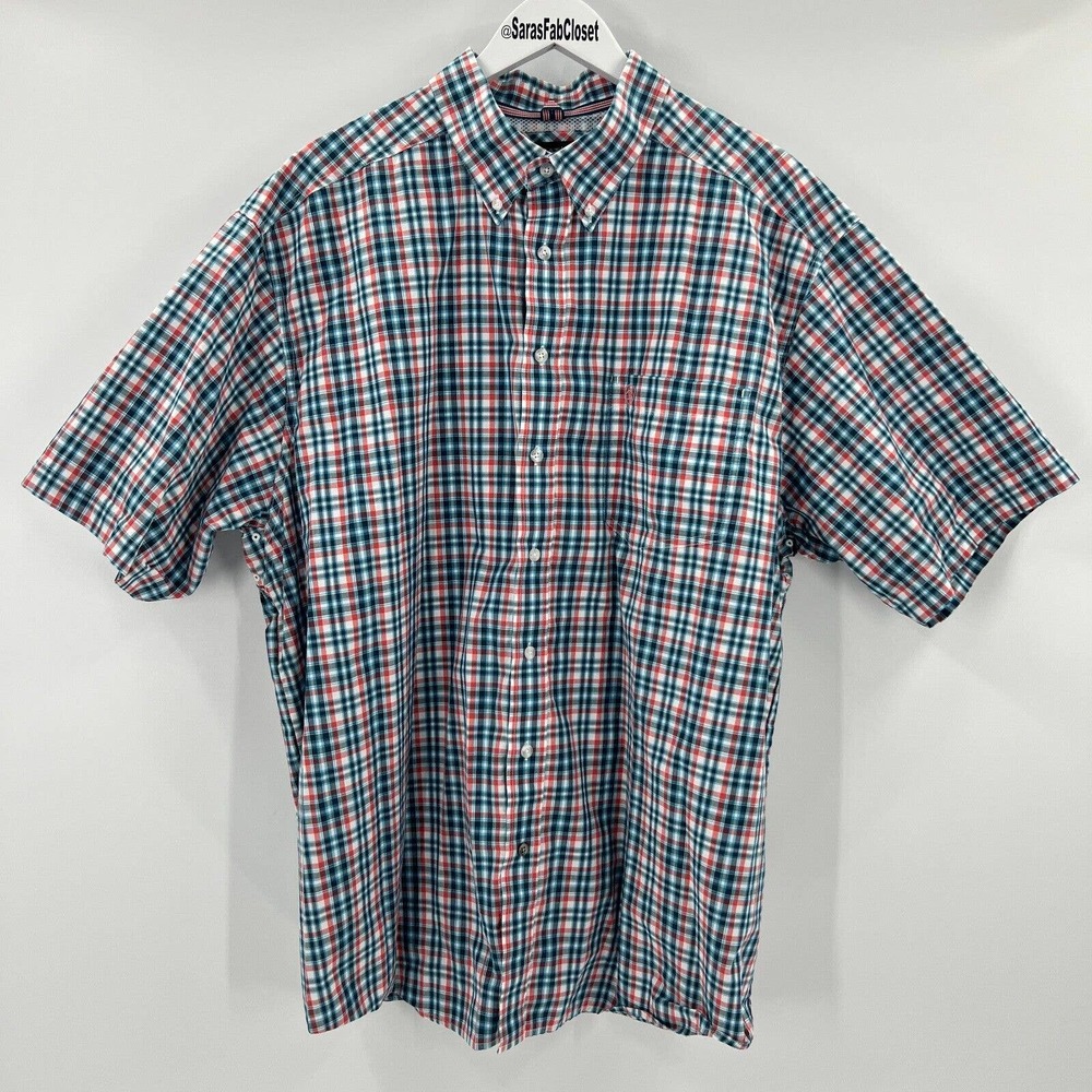 Ariat Men's Red and Blue Plaid Casual Button Down Shirt